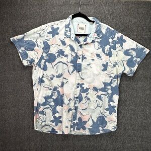 816 Vintage Red - Hawaiian tropical Aloha Vacation Casual button shirt size XXL